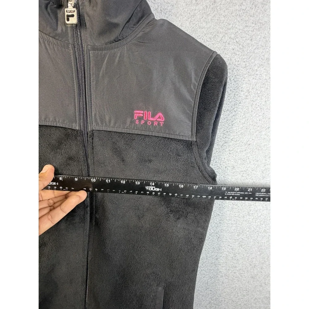 Fila Sport Jacket Girls 16 Black Fleece Full Zip Mock Neck Casual Winter